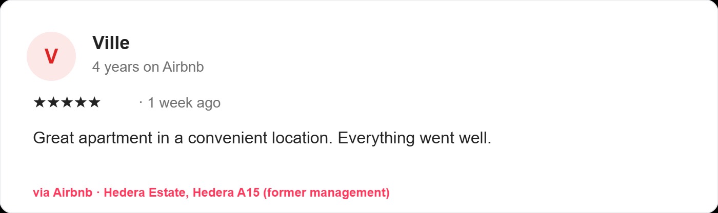 Guest review 1 (5★)